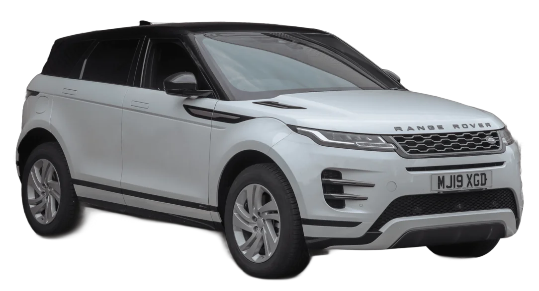 Detailed view of the RANGE ROVER EVOQUE for rent.