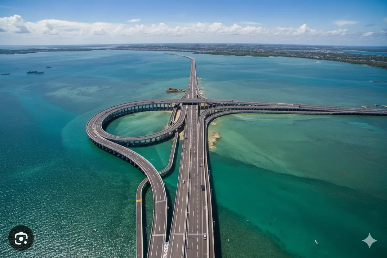 Car with a roof rack driving on a highway, equipped for a journey of discovery.