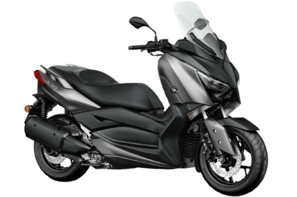 Detailed view of the YAMAHA X-MAX for rent.