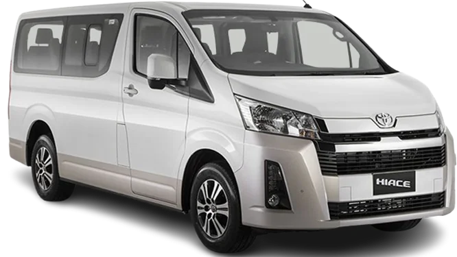 Detailed view of the TOYOTA HIACE for rent.