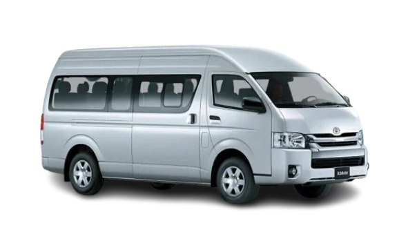 Detailed view of the TOYOTA HIACE COMMUTER for rent.