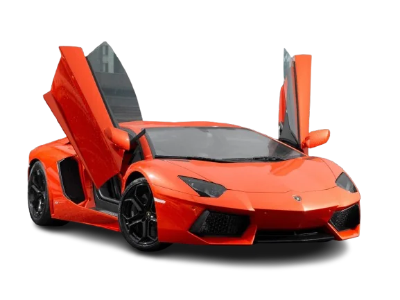 Detailed view of the LAMBORGHINI for rent.