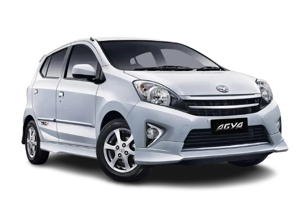 Detailed view of the TOYOTA AGYA for rent.